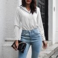 thumbnail image 2 of Moda mujer Casual Color sólido manga larga gasa camisa chaqueta Tops Fridja  FKASFK2205, 2 of 3