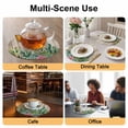 thumbnail image 2 of Summer Botanical Round 13 Inch Placemats Set of 6, Tropical Cactus Succulents Brown Wooden HeatResistant Non Slip Place Mats for Dining Table, Wipeable Braided Kitchen Table Mats for Housewarming, 2 of 9