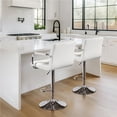 thumbnail image 3 of Yaheetech PU Leather Swivel Bar Stool with Tufted Backrest and Padded Armrests, White, 3 of 8