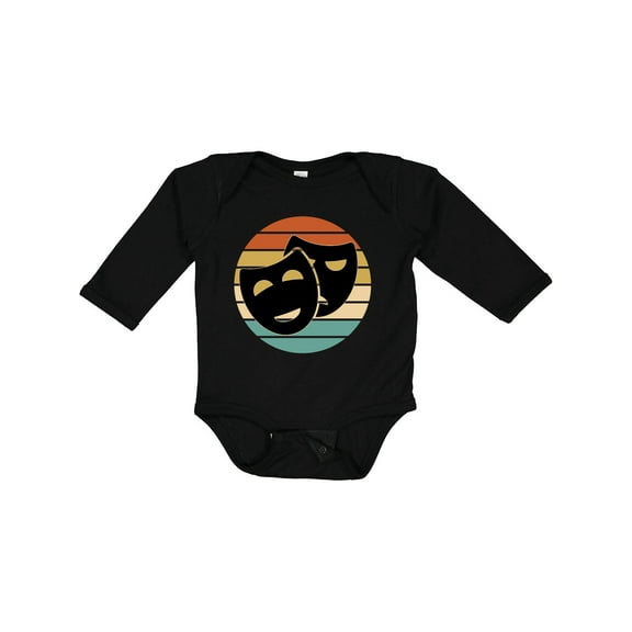 Inktastic Theater Masks Acting Retro Sunset Boys or Girls Long Sleeve Baby Bodysuit