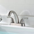 thumbnail image 3 of PARLOS Centerset Two-Handle Bathroom Sink Faucet with Metal Drain Assembly and Supply Hose, Brushed Nickel, 3 of 11