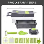 Howarmer 14 in 1 Multifunctional Vegetable Onion Chopper Dicer Slicer, Kitchen Mandoline Food Chopper Cutter Slicer with 8 Blades, Carrot and Garlic Chopper with Container