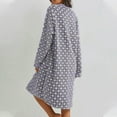 thumbnail image 5 of Arlun Full Zipper Polka Dot Print Robes for Women Fashion Long Sleeve Soft Comfy Flannel Loungewear Casual Loose Knee Length Fuzzy Winter Warm Sleepwear Bathrobe Purple XL, 5 of 8