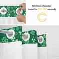thumbnail image 2 of No Hook Shower Curtain with Snap in Liner, St. Patrick's Day Lucky Shamrock Waterproof Bath Curtain Double Layers with See Through Top Window, Country Leaves on Green Hotel Shower Curtains 60x72in, 2 of 9