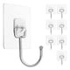 thumbnail image 1 of Gancho adhesivo grande de 22 libras (máx.), gancho de pared resistente al agua y al óxido para colgar toallas y abrigos, acero inoxidable para uso en cocina, baño, hogar y oficina, paquete de 8 JAMW Sencillez, 1 of 5