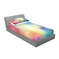 thumbnail image 2 of Ambesonne Colorful Fitted Sheet & Pillow Sham Set, Watercolor Star Galaxy, Twin, Multicolor, 2 of 2