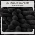 thumbnail image 2 of SoComfy by Bedelite Black Blanket for Couch & Bed, 300GSM Soft & Warm Fleece Blanket, Decorative and Giftable Striped Blankets for Women, Men, 2 of 8