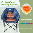 thumbnail image 4 of Sunyrisy Oversized Heated Camping Chair, Folding Outdoor Chair with 3 Heat Settings, Dual-Zone Heating, Supports up to 500 lbs, Portable Heated Chair for Camping, Fishing and Sports Events, 4 of 7