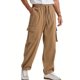 thumbnail image 1 of Ceisia Gift Men's Spring/Summer Work Pants - Solid-Color Outdoor Straight Tube Multi-Large Pocket Drawstring Polyester-Span dex Casual Pants, 1 of 6