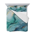 thumbnail image 7 of Teal Marble Full Size Down Alternative Comforter, Lightweight Comforter Quilt Bedding Set with Pillow Shams Impressionist Ink Painted Abstract All Seasons Bed Comforter Duvet Insert 78"x90", 7 of 7