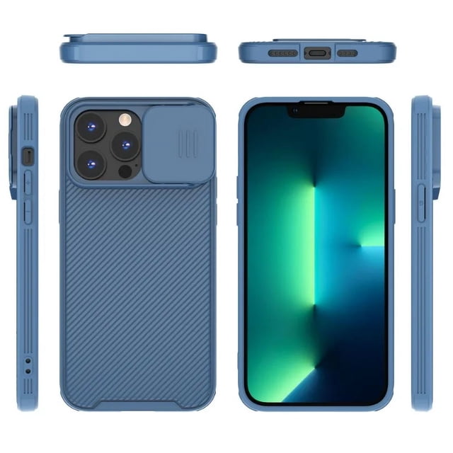 Magnetic Case For iPhone 15 14 13 12 11 Pro Max Push window protection lens Cover Blue iPhone 12 Pro Max