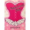 8 Count Pink Bustier Bachelorette Party Fill-in Invitation Cards - White Envelopes