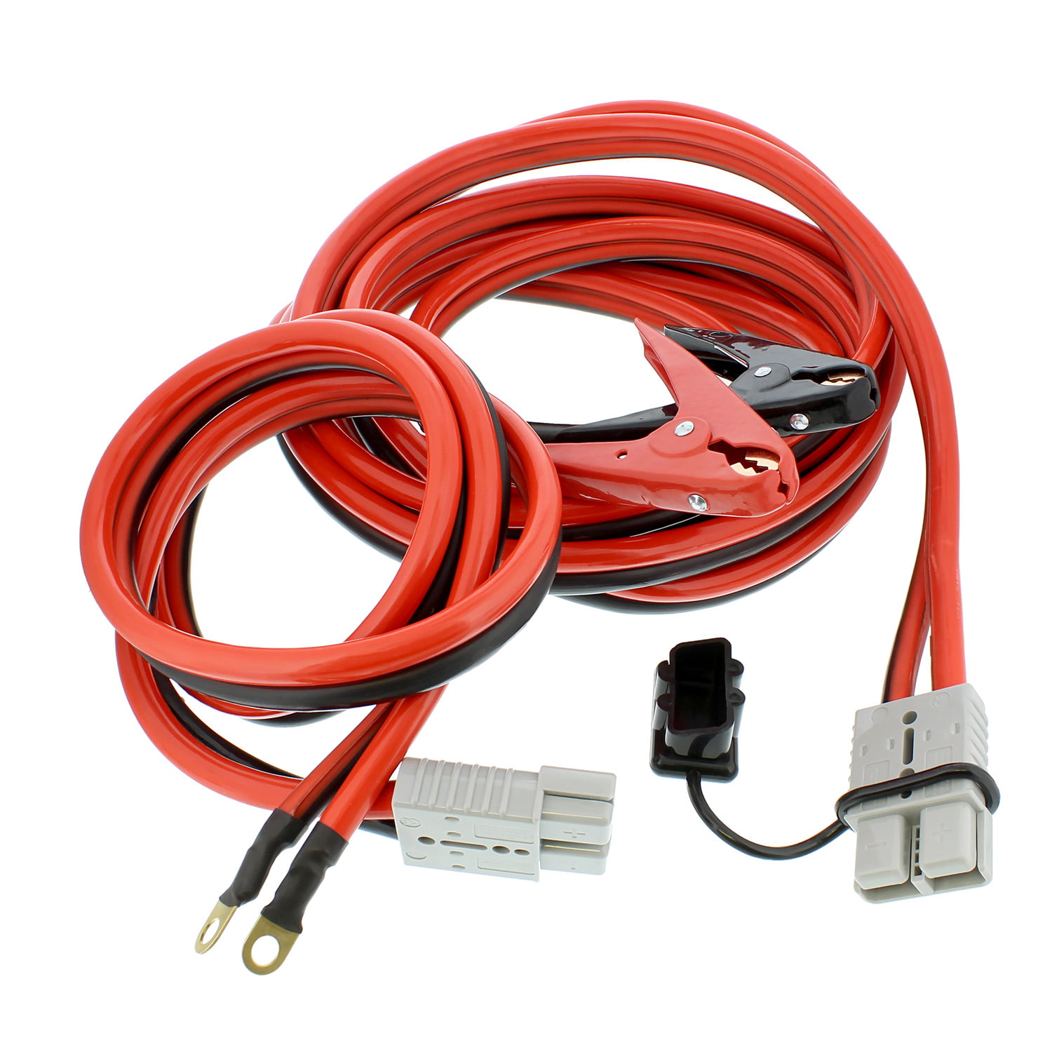 Quick Connect Disconnect Jumper Cables Heavy Duty Battery Booster 1-Gauge 30 Ft 