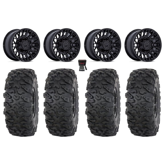 MSA Clubber 15" Wheels Black 32" Roctane T4 Tires Can-Am Commander Maverick Renegade Outlander Defender