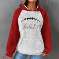thumbnail image 2 of clear Holiday Usmixi Womens Hoodies Winter Knitted Hooded Sweatshirt for Women Fashion Baseball Print Drawstring Pullover Hoodies Long Sleeve Color Block Pocket Sweater Tops Big Saving, 2 of 4