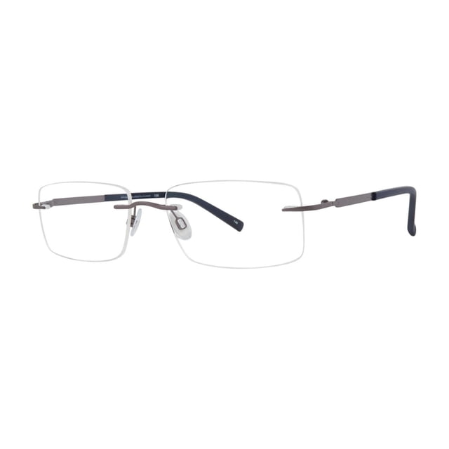 INVINCILITES ZETA 106 GUNMETAL 55 Lunettes Sans Monture pour Hommes avec Verres Rectangulaires, Plaquettes de Nez Souples à Encliqueter, Pont et Embouts en Métal, et Branches combo en Métal GUNMETAL avec Embouts Noirs, Conçues pour un Ajustement Prolongé et des Verres Progressifs Accommodants.