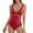 Red, variant on Women's High Waisted Sexy Hollow Out Swimsuit - Tight Fit - Nylon Spandex - Beach/Vacation - S-XXL