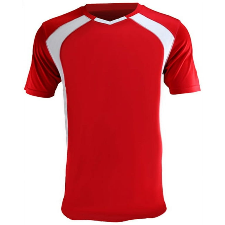 Epic Adult Madrid V-Neck Soccer Jersey, Size: Medium, Red