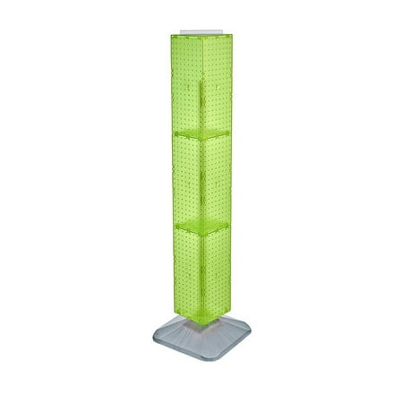 

Azar Displays 703389-GRE Green Four-Sided Pegboard Floor Display on Revolving Base. Spinner Rack Tower. Panel Size: 8 W x 60 H