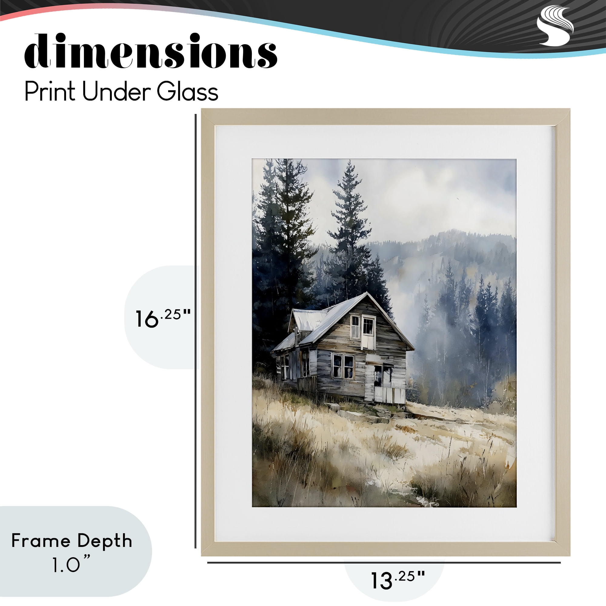 Stupell Industries Old Mountain House Birch Framed Print Under Glass, design by Franklyn Gregory