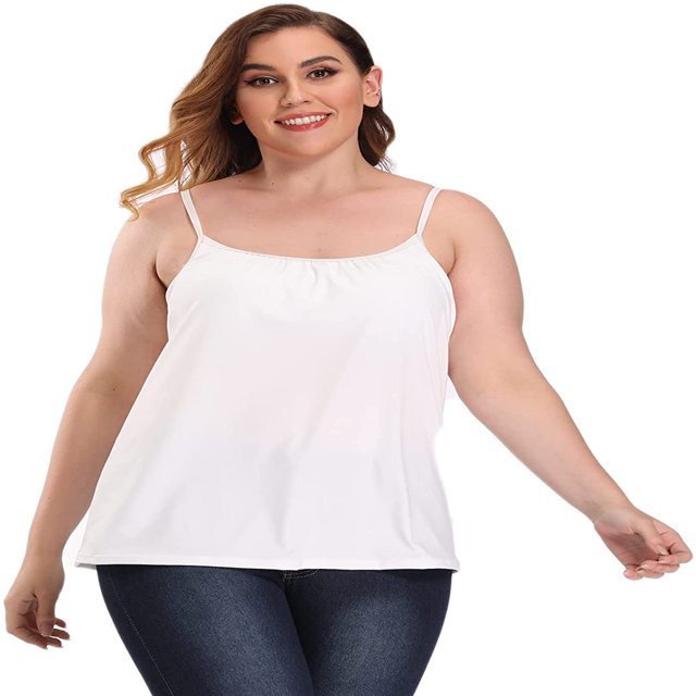 CHUANK Débardeurs avec Soutien-Gorge Intégré pour Femmes Bretelles Spaghetti Réglables Débardeur Sans Manches Été