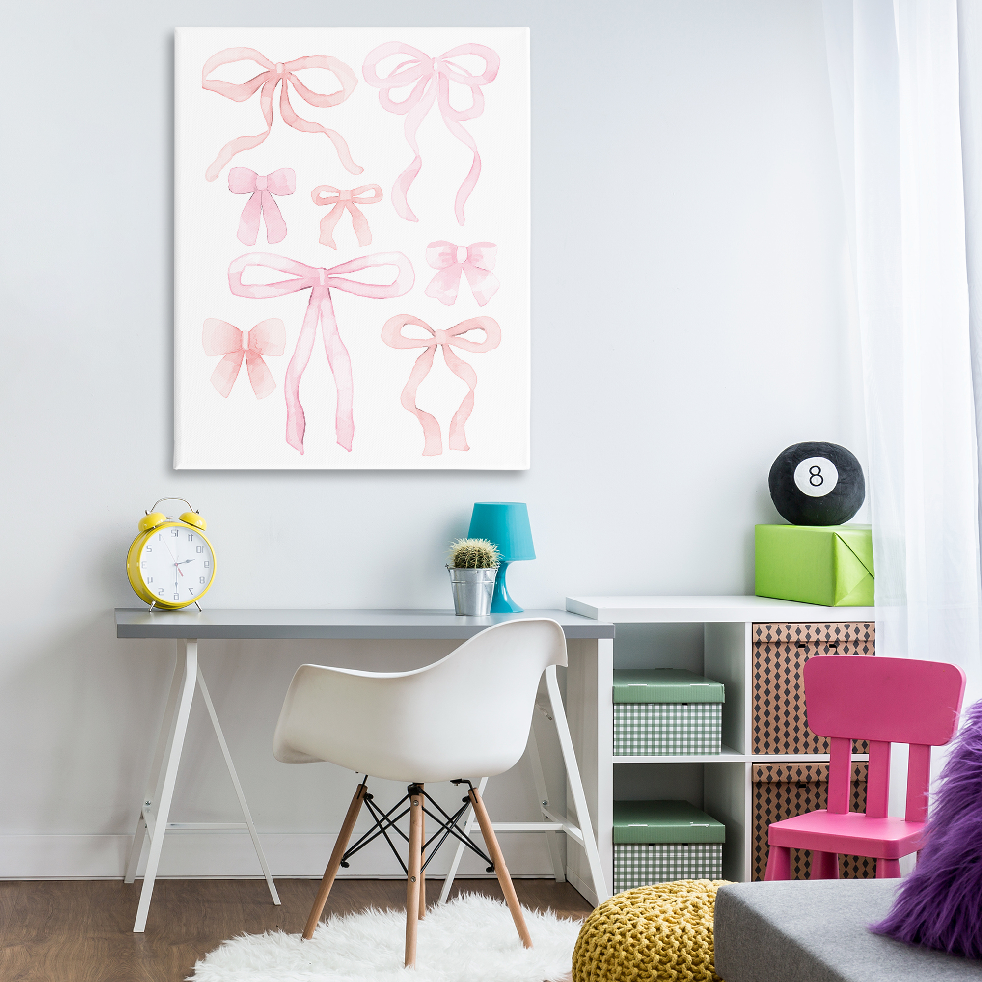 Feminine Chic Bows Canvas Wall Art, design by Kim Allen