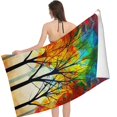 thumbnail image 2 of PHYHOO Red, Green and Blue Tree Beach Towels Quick Dry Towel for Beach Abstract Modern Pool/Beach Towel Adult Travel Essentials Cruise Accessories 30x60in, 2 of 8