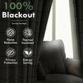 thumbnail image 5 of DriftAway 2 Panels 100% Blackout Windowpane Plaid Linen Curtains Double Layer Drapes for Bedroom 90 Inches Long Farmhouse Thermal Insulated 3.25 Inch Rod Pocket Back Tab for Living Room Loden Green, 5 of 8