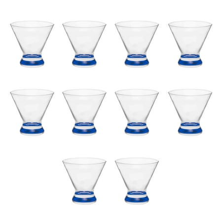 

Libbey Martini Glasses 8.25 oz. Set of 10 Bulk Pack - Great for Cocktails Wedding Favors Party Favors Events - Blue