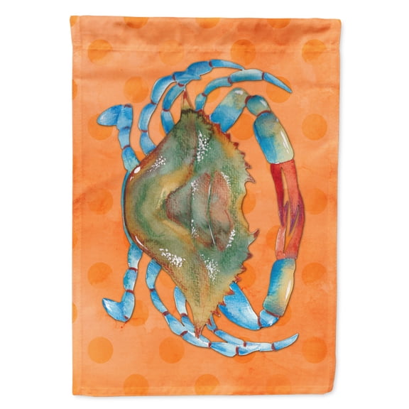 Carolines Treasures BB8248GF Blue Crab Orange Polkadot Flag Garden Size Small multicolor