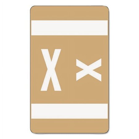 Smead AlphaZ Color-Coded Second Letter Alphabetical Labels, X, 1 x 1.63, Light Brown, 10/Sheet, 10 Sheets/Pack (67194)