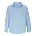 thumbnail image 3 of IROINNID Plain Long Sleeve Shirts for Men Casual Solid Color Button Down Shirt Top Shirt ,Sky Blue, 3 of 8