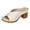 White, variant on Women's Low Block Heels Open Toe Sandals Chunky Slides Fashion Wedding Party Dress Slippers Casual Summer Mules Slip on Shoes Black Size 7