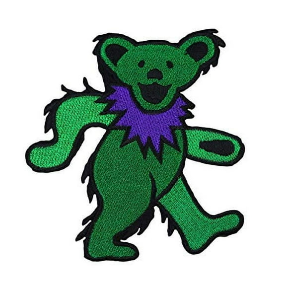 Men's Grateful Dead Green Bear Embroidered Patch Green