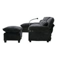 thumbnail image 3 of 106" U Shape Sectional Sofa Cloud Couch for Living Room, Upholstery Comfy Modular Sofas, 4 Seat Chenille U-Shaped Sleeper Sofa with Chaise Lounge, Ottoman & Pillows (Black), 3 of 11