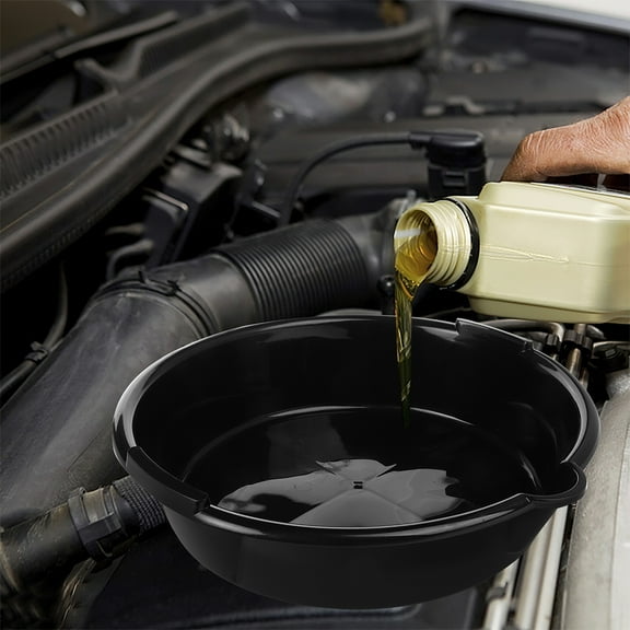 STRANDCHIC 2Pcs Black Plastic Oil Drain Pan Set Reusable Oil Splash Pad for Car Maintenance