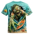 thumbnail image 4 of FASHOFT Halloween Shirts for Men Horror Skeleton Pumpkin Zombie Gothic Novelty Graphic Tees Short Sleeve Crew Neck Funny Graphic T-Shirt Sky Blue L, 4 of 4