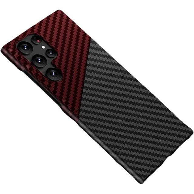 Funda delgada de fibra de carbono para Samsung Galaxy S23/S22, lente todo incluido, cubierta de teléfono a prueba de golpes, soporte de carga inalámbrica Fivean unisex