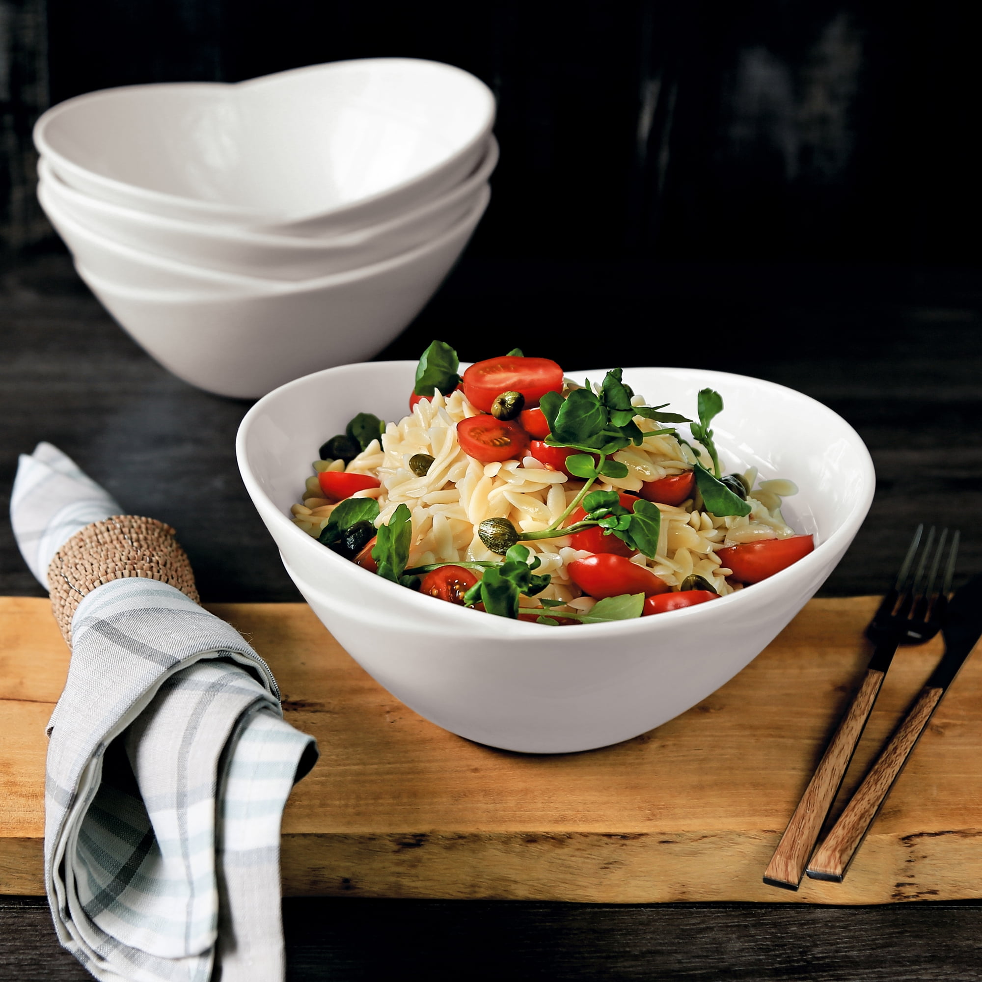 overandback Porcelain Nested Serve Bowls, set of 4