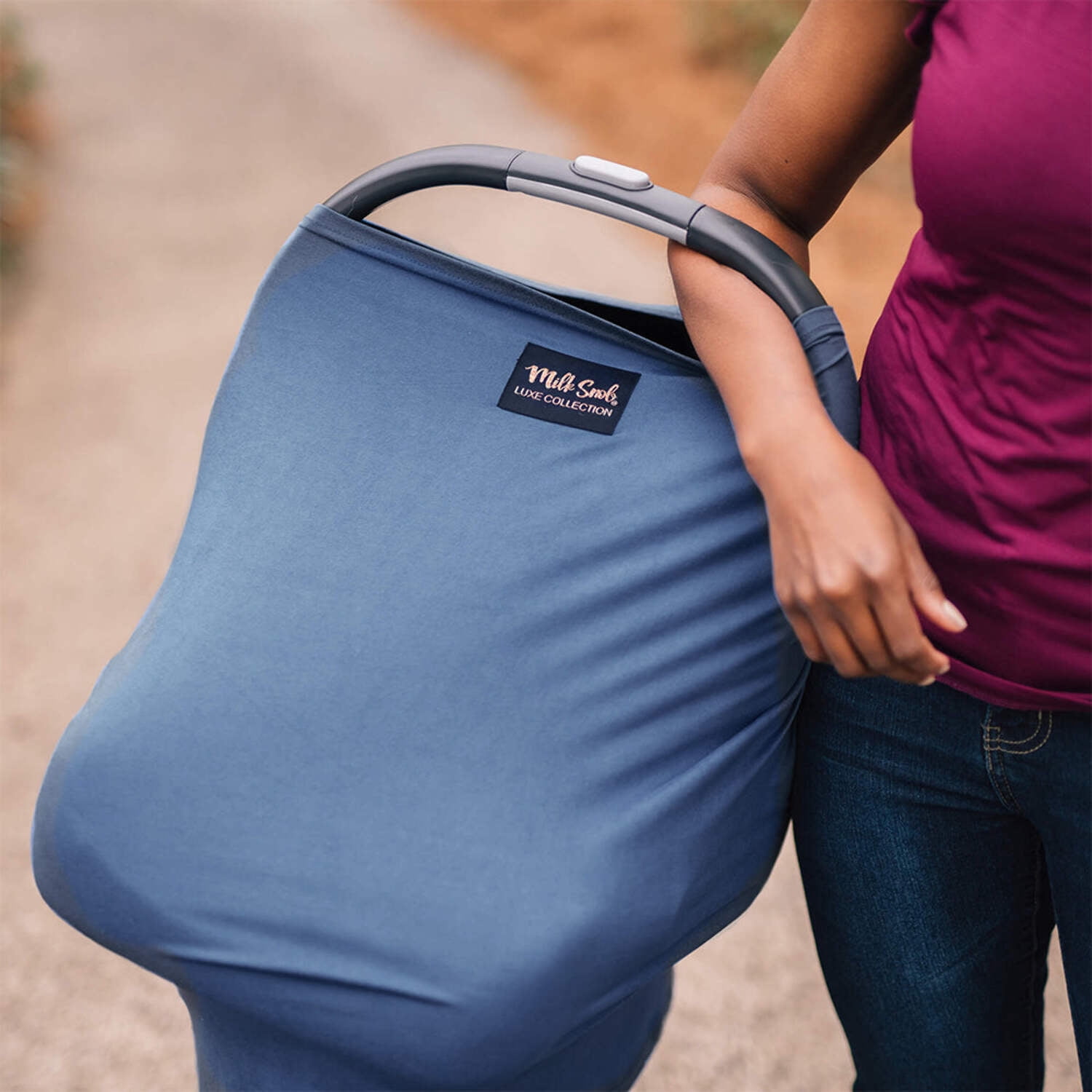 Luxe Ocean Blue 5-in-1 Nursing and Car Seat Cover