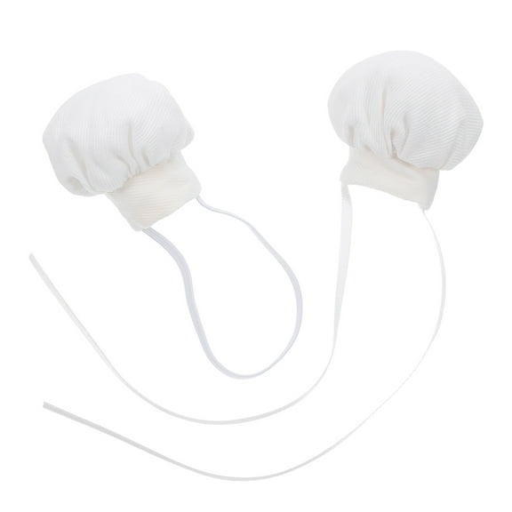 OUNONA White Kitchen Mini Cooking Hat for Dolls Crafted from Soft Cloth and PP Cotton Ideal for Decoration 2pcs