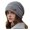 Grey, variant on Winter Knitted Cap for Women Girls, Thickened Warm Hat for Cold Weather, Plush Lined Fashion Stacked Hat, Stylish Slouchy Cap for All Face Shapes