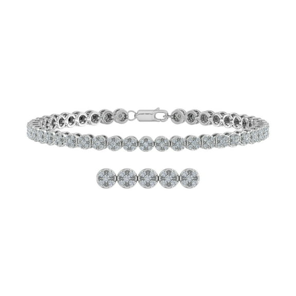 1 Carat Diamond Tennis Bracelet in 10K White Gold (7.5 Inch)