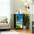 thumbnail image 2 of Dresser for Bedroom with 4 Storage Drawers Paradise beach tropical island Dressers Chest of Drawers Steel Framed Fabric Closet Organizers for Entryway, 2 of 7
