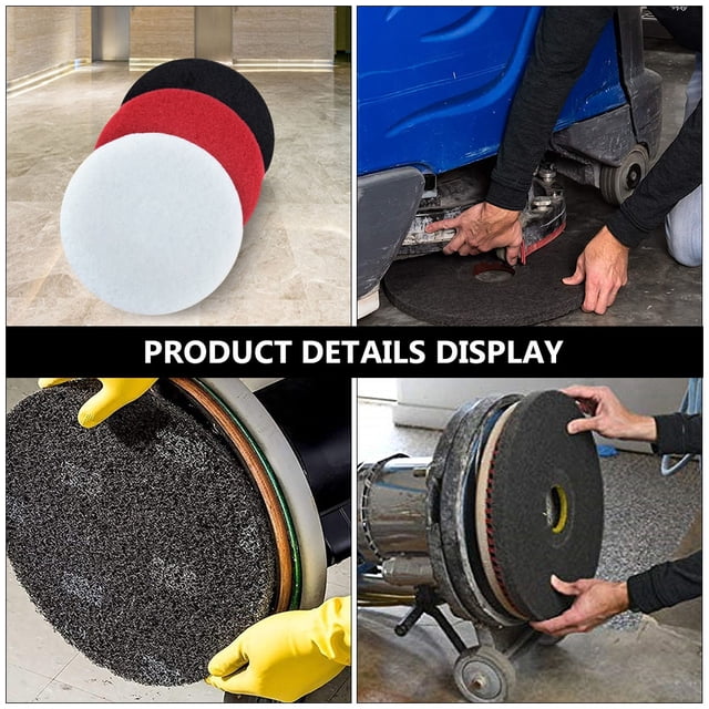 SKISUNO 5 Sheets Floor Polishing Cleaning Pad Microfiber for Concrete Marble Granite Floors