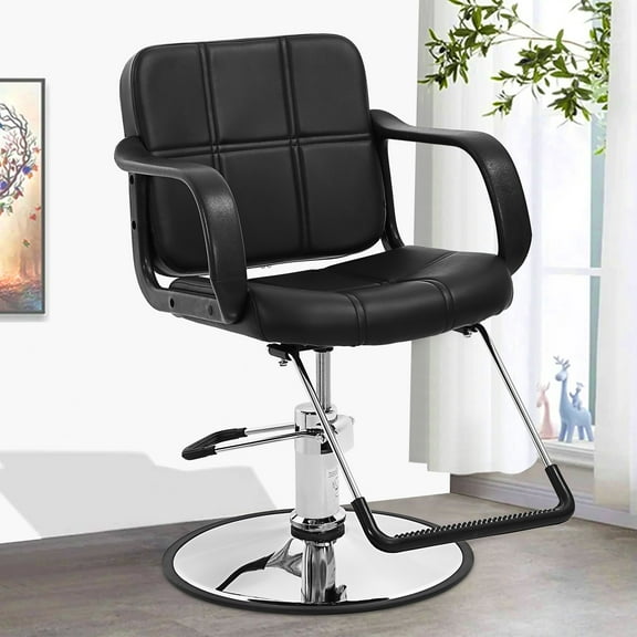 CL.HPAHKL Barber Chair Hair Salon Chair, Heavy Duty Hydraulic Pump Shampoo Chair Adjustable Hair Styling Chair for for Barbershop Home,Black