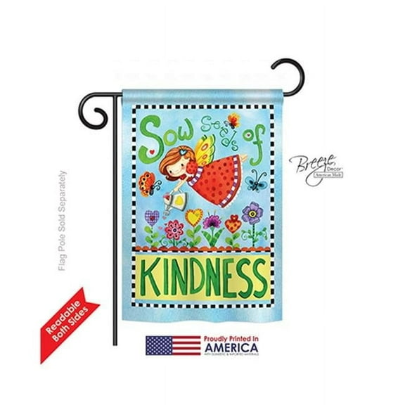 Breeze Decor 54088 Floral Sow Seeds of Kindness 2-Sided Impression Garden Flag - 13 x 18.5 in.