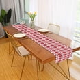 thumbnail image 2 of Rdsfhsp Valentine's Day Red Heart Table Runner 13x72 Inch Double Sided, Vintage Plaid Stripe Linen Rectangle Table Cloth for Holiday Kitchen Party Dining Home Decor, 2 of 5