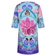 thumbnail image 4 of Enwejyy Women Ethnic Print Contrast Color Three-Quarter Sleeve Mini Casual Dress, 4 of 4