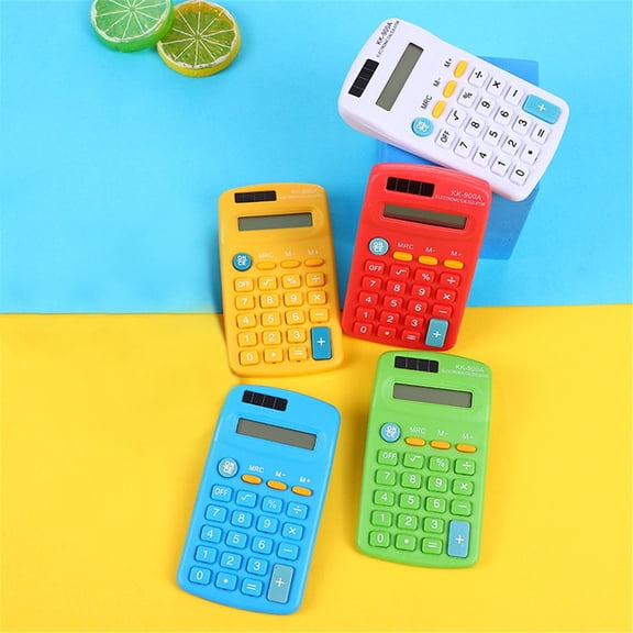 Mini Calculators,Pocket Size Basic Calculators,Solar Battery Dual Power Function Calculator,8 Digit Display Handheld Calculators Bulk for Students Kids School Home Office(3 Colors)